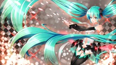 Gloves elbows long hair hatsune miku vocaloid miku append 
