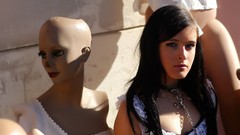 Gloves handcuffs brunettes maids bondage models cages