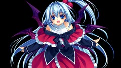 Goddess red dress long hair anime girls ponytails touhou video 