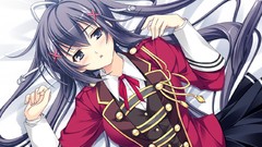 Gold Anime blush long hair anime girls blue eyes maki seifuku 