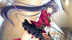 Gold Anime Ribbons blush long hair anime girls blue eyes maki 