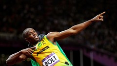 Gold Jamaica celebration Athletes olympics 2012 Usain Bolt 