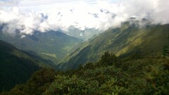 Gosaikunda nepal landscape Mountains nature clouds Plants
