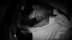Gothic death black and white paintings monochrome angels maiden 