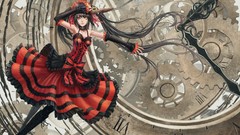 Gothic weapons Guns dress collar gears red eyes Ribbons red 