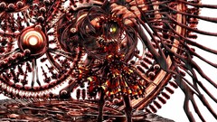 Gothic weapons Guns dress gears red dress long hair anime girls 