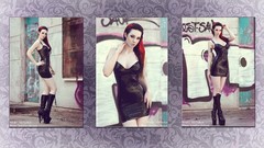 Gothic woman latex tattoos redheads punk girl