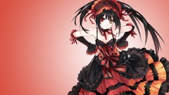 Gradient dress red eyes anime girls lolita fashion 