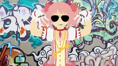 Graffiti Anime sunglasses pink hair anime girls mahou shoujo 