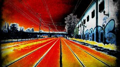 Graffiti budapest hungary negative railway