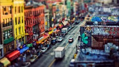 Graffiti cars traffic Chinatown Downtown buildings streets 