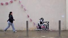 Graffiti children street United Kingdom BB1 banksy