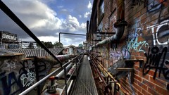 Graffiti roofs pipes deviantart blue skies