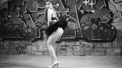 Graffiti woman ass monochrome urban high heels Renata Paparazzo 