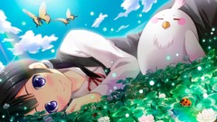 Grass Anime fields anime girls Tamako Market Kitashirakawa 