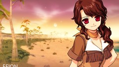 Grass brown red eyes anime girls Mabinogi