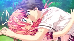 Grass pink hair long hair hoshizora e kakaru hashi game cg 