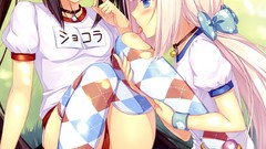 Grass sneakers Bells Shorts white hair sitting bows t-shirts 