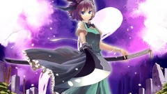 Graves weapons Katana dress cemetery tombstones ghosts Swords 