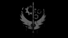 Gray black grunge fallout logos minimalistic Brotherhood Of 