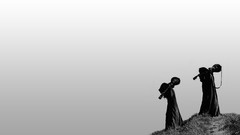 Gray black guitarists sunn o electric guitars Drone doom robes