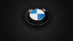 Gray BMW logos carbon fiber