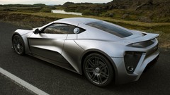 Gray cars Zenvo vehicles zenvo st1 rear angle view