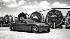 Gray clouds cars Aston Martin DBS vehicles skies aston martin 