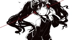 Gray eyes hatsune miku vocaloid black hair kohaku