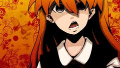 Gray eyes orange hair