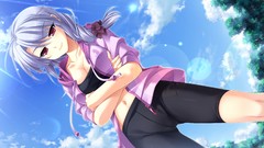 Gray hair midori no umi game cg bike shorts