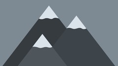 Gray Mountains minimalistic snow caps