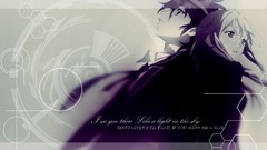 Gray text couple tie Typography monochrome long hair anime 