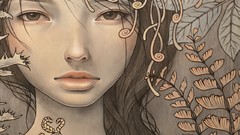 Gray woman artwork Audrey Kawasaki