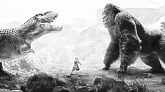 Grayscale King Kong Tyrannosaurus