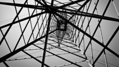 Grayscale lines electricity pole