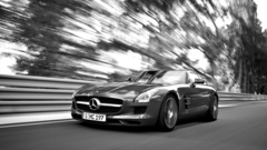 Grayscale mercedes-benz sls amg