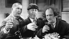 Grayscale monochrome Three Stooges