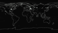 Grayscale world map black