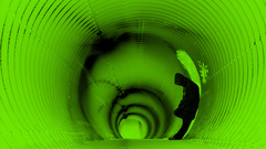 Green abstract tunnels lonely
