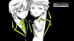 Green Anime tie green eyes school uniforms mawaru penguindrum 