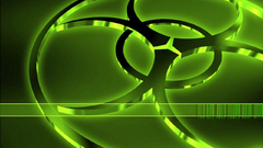 Green atomic sign biohazard