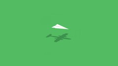 green background Minimalism paper planes shadow