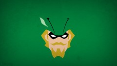 Green background superheroes Green Arrow blo0p moustache