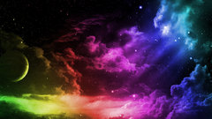 Green blue outer space