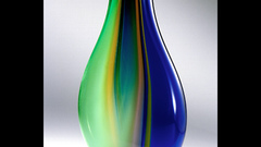 Green blue vase high