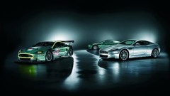 Green cars Aston Martin side view vehicles aston martin dbr9 