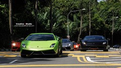 Green cars Lamborghini Gallardo LP570-4 Performante