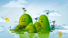 Green cartoons hills emoticon