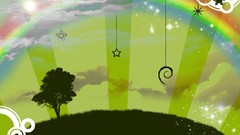 Green clouds Trees Linux